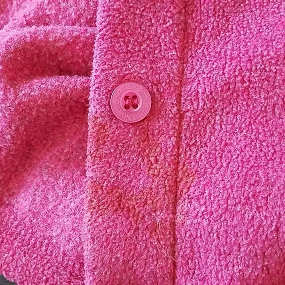 𝅺Cherokee Pink Fleece Button Down Jacket Girls's Size Small Cozy Warm